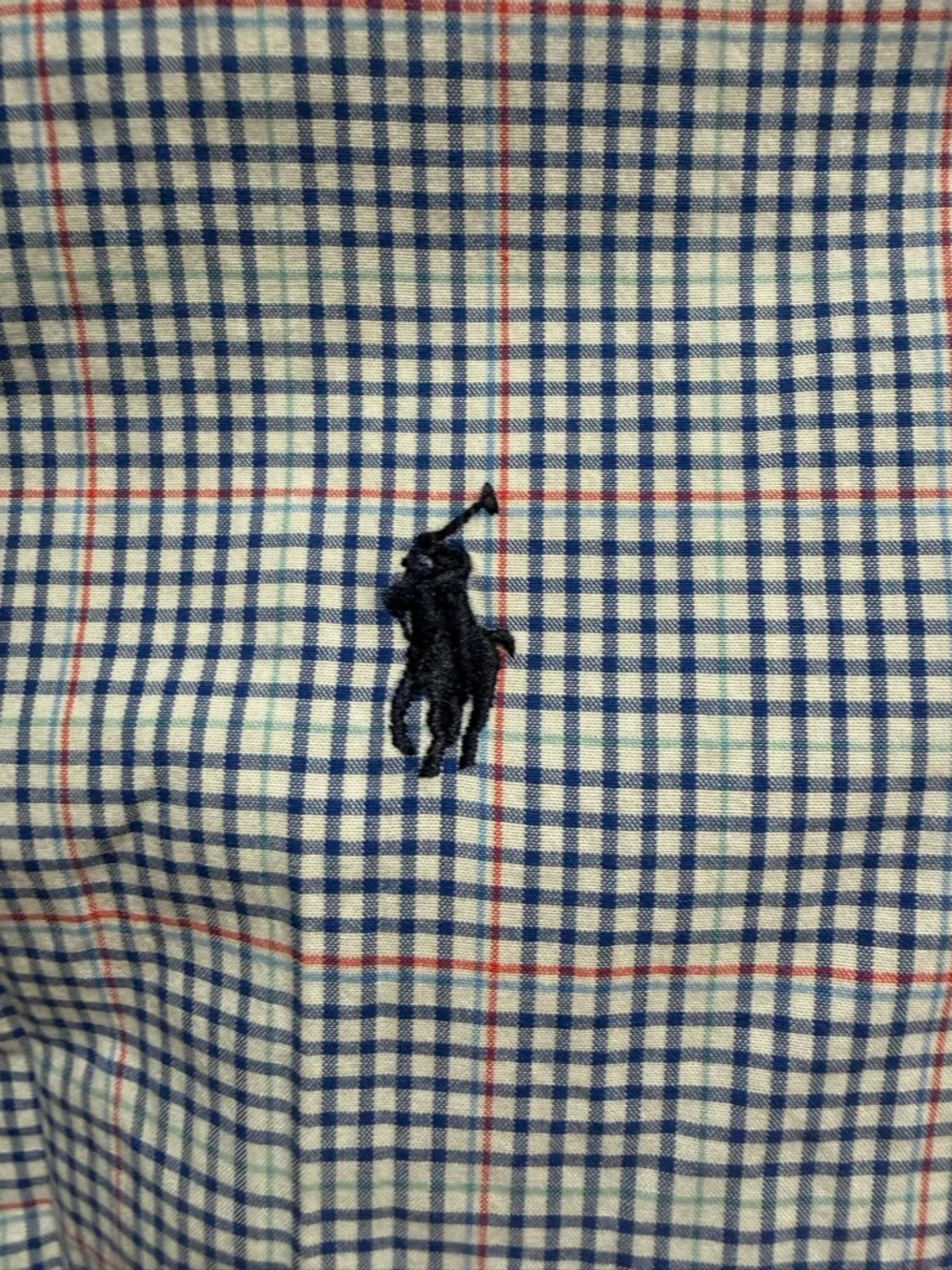 Ralph Lauren Boy’s Blue Plaid Button-Down Shirt Size L 14-15 100% Cotton